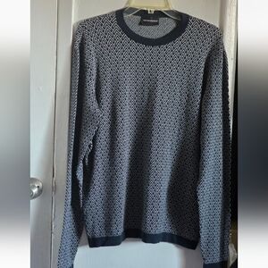 Emporio Armani Monochrome Patterned Crewneck Sweater